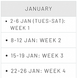 Sirichan Massage Learning Center - January Courses Calendar