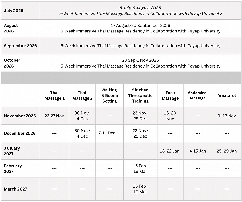 Calendar_SirichanMassageSchool